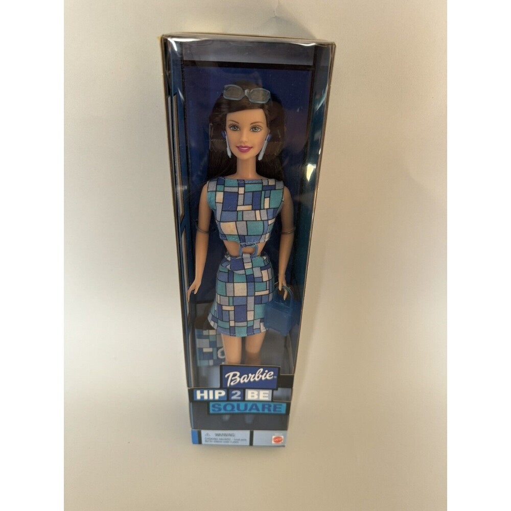 Mattel 2000 Hip 2 Be Square Brunette In Blue Barbie Doll #28315 new in the box - Picture 2 of 6